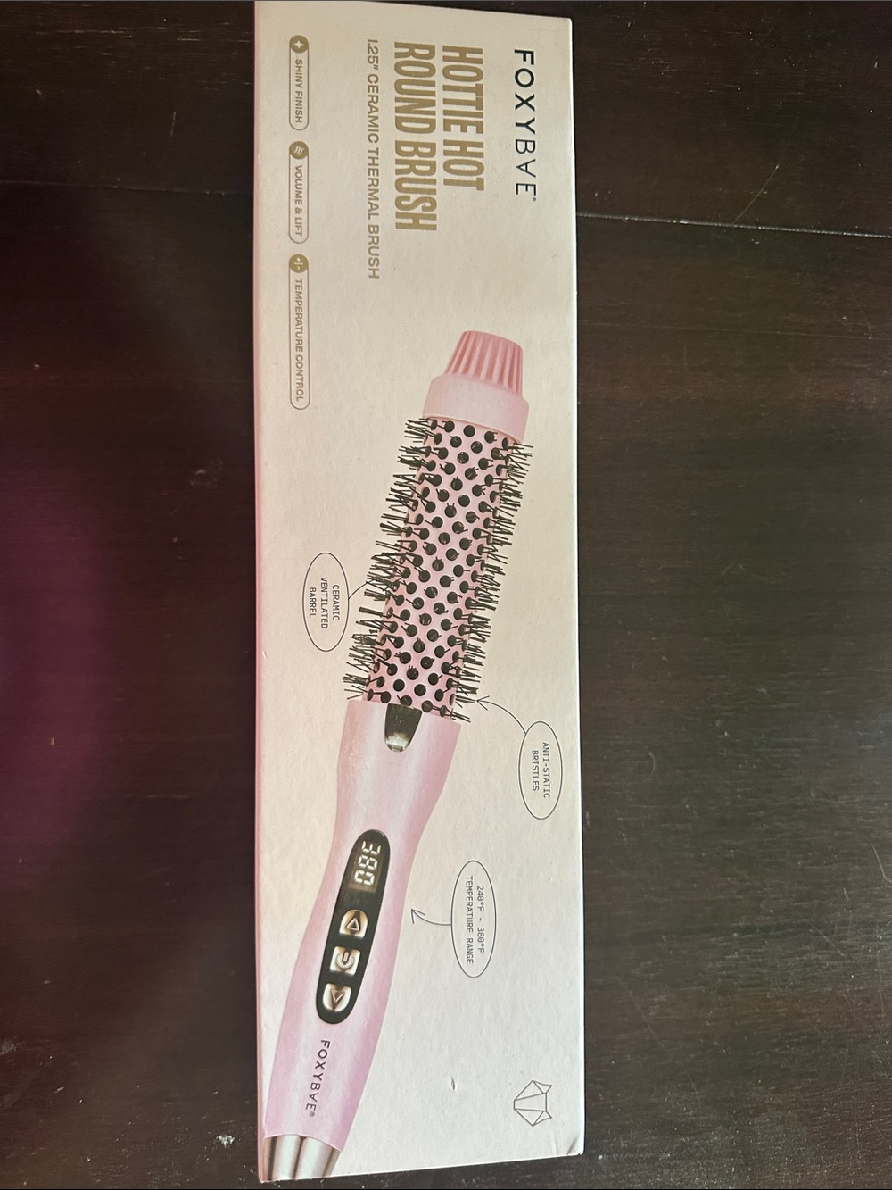 FoxyBae Pink Ceramic Hot Round Brush - 1.25" Thermal Styling Brush